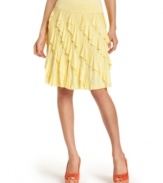 Show off some leg (and your favorite wedges!) with INC's skirt, featuring a fabulous fit and pretty cascading ruffles.