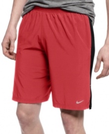 Don't be afraid to work up a sweat. With Dri-Fit technology, these Nike shorts will keep you comfortable in any condition.