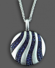 Add a splash of deep blue sapphire to light up your nightlife! This great necklace is crafted of sterling silver with round-cut sapphires (5 ct. t.w.). Measures approximately 18 inches long with a 1-inch drop.