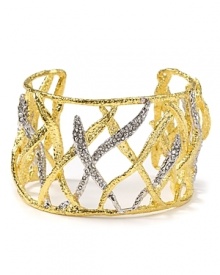 Shine on with this woven leaf cuff from Alexis Bittar, boasting a striking contrast of gold and rhodium tones.