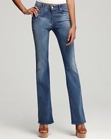 7 For All Mankind Jeans - Mid Rise Bootcut Jeans in Spring Blue Wash