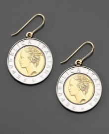 International news. These striking earrings feature Lira set in 14k yellow and white gold for a sophisticated look. Drop measures 1-1/2 inches.