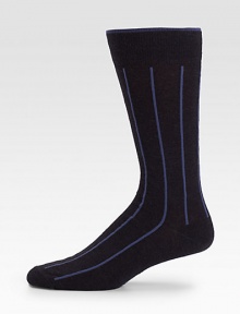 Vertical stripes add stylish appeal to these virgin wool socks with a touch of stretch.Mid-calf height80% virgin wool/20% polyamideMachine washMade in Italy