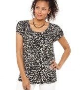 Animal print never looked so good! Style&co.'s pleated-collar classic top gets wild – and has an affordable price tag, too!