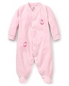 Noa Lily Infant Girls' Light Pink Velour Footie - Sizes 3-9 Months