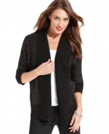 Metallic flecks add sparkling personality to this cardigan from AGB.