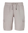 A cool take on cruisewear, Vilebrequins sable linen Bermuda shorts are as versatile as they are chic - Drawstring waistline, cargo patch pockets at sides, side slit pockets, back flap pocket - Classic fit - Wear with a linen button-down and flip-flops