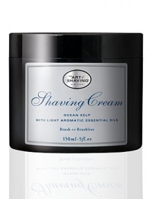 Ocean Kelp Shaving Cream softens and helps lift the beard to provide a close and comfortable shave. Key ingredients include seaweed extract and the unique blend of essential oils that deliver water to the face. This provides oil control, leaving the skin with a light glow. 5 oz.