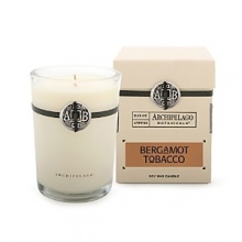 Archipelago's Bergamot Tobacco boxed candle adds a decorative touch to any room and fills the home with intoxicating fragrance for up to 50 hours.