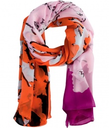 An easy way to work a pop of color into your outfit, Diane von Furstenbergs washed silk chiffon scarf is both uplifting and chic - Sheer washed silk chiffon - Wrap around tailored sheath dresses or pair with a boyfriend blazer and tee