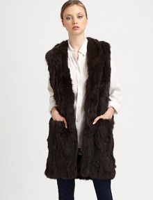 EXCLUSIVELY AT SAKS.COM A textured dyed rabbit style in an easy to layer vest design. Open frontSleevelessAbout 37 from shoulder to hemFully linedDyed rabbitSpecialist dry cleanImported Fur origin: ChinaThis style runs true to size. We recommend ordering your usual size for a standard fit. 