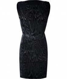 Work a note of rich textural allure into your cocktails wardrobe with Viktor & Rolfs sleek grey-black agate-effect velvet dress - Rounded neckline, sleeveless, buttoned shoulder seam - Bloused top, fitted skirt with hidden side zip - Pair with flawless pumps and a statement clutch