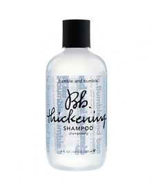 A lightweight cleanser for anyone craving fullness. Builds body in the shower and gives fine or limp hair a lift while moisturizing and sealing split ends. A friend to fine, thinning, limp or flyaway hair and sexy, retro styles.Usage: A little goes a long way: work a dab into wet hair, lather well and rinse thoroughly. For more body, style with Thickening Hairspray (a must when you blow-dry) or Styling Creme when you need stronger hold.Product Recipe: For really full results, pair with Thickening Conditioner, Thickening Serum and Thickening Hairspray. Color compatible.