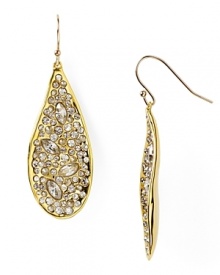 Undulating drops of gleaming hold glitter with Swarovski crystal dewdrops. By Alexis Bittar.