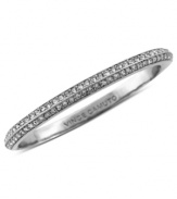 Sleek and chic. This thin hinged bracelet from Vince Camuto is crafted from silver-tone mixed metal with glass crystal pave accents adding luster. Approximate diameter: 2-1/2 inches.