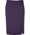 Alberta Ferretti puts a modern spin on ladylike luxe with this ultra-chic, violet wool blend pencil skirt - Curve-hugging slim cut hits above knee and features a sultry side slit - Elegant drape detail at waist and side zip - Seamlessly transitions from the office to after-work cocktails, parties and dinners - Dress up with a silk blouse, leather jacket and pumps, or go for a more laid-back look with a boxy pullover and sandals