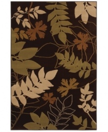 Transform your room from the ground up with the nature-inspired silhouettes and colors of the Pinnacle Hidden Escape area rug. Completely crafted in the USA, it is woven of soft, durable olefin in a lush pile that withstands heavy traffic anywhere in the home.