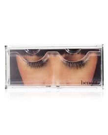 Benefit has more lash looks than days of the week. The new Lash Lovelies collection lets you be whoever, whenever! Custom-designed to fit precisely, its easy to apply them like a pro. Apply a thin line of lash glue along the base of false eyelashes. Let set for 30 seconds or until tacky. Position the lash close to the base of your natural lashes & gently press down from the outer corner inwards. To remove: gently peel off from outer to inner corner of eyelid. Apply more glue to the edges as they tend to have the most difficulty in sticking.