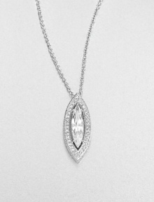 EXCLUSIVELY AT SAKS.COM. A stunning piece with a brilliant, framed oval pendant on a delicate link chain. CrystalsCubic zirconiaRhodium-plated brassLength, about 16 to 18 adjustablePendant size, about 1Lobster clasp closureImported 