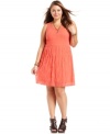 Score a fresh look for the season with Soprano's sleeveless plus size dress, crafted from must-have lace!