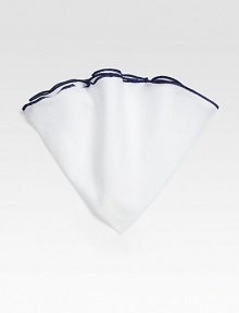 A modern twist on the classic pocket square, contrast stitching outlines this circular design woven from crisp, lightweight cotton.Diam., about 13CottonDry cleanMade in Italy