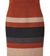 With its rich autumnal hues and exquisitely soft virgin wool, Akris striped skirt screams sophistication with that uniquely understated luxe edge - Hidden back zip, inside button closure - Tailored fit - Pair with sleek knit tops and modern-minimalist accessories