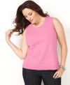 Charter Club's plus size shell is a classic wardrobe must-have-- make it a twin set with a matching cardigan! (Clearance)