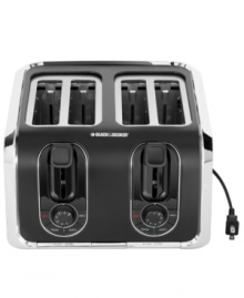 Toast times two! Holding up to four slices, this toaster has the true golden touch with dual independent controls that let you prep every piece to individual preference. Ready to change the way your kitchen works with features, like bagel, frozen and reheat, for meals of all kinds. 2-year warranty. Model TR1400SB.