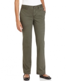 The essential khaki pant is crafted in soft stretch cotton twill with a classic straight-leg fit, from Dockers.