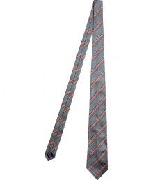 Stylish tie in fine, pure blue and pink silk - Elegant, multicolor stripe motif - Soft, satin-y material has a subtle sheen - Medium-width cut is classically cool and polished to perfection - Ideal for work and evenings out - Pair with a crisp, white button down and a dark suit - Also makes a superb gift