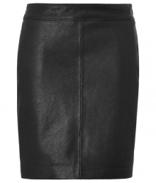 Perfectly cut in trend favorite leather, Neil Barretts tailored skirt is a luxe essential destined to be your signature staple - Hidden side zip, form-fitting - Pair with chunky knits and flats