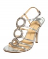 Ivanka Trump's Asteria Evening Sandals bring sparkle to any special occasion with their rhinestone-encrusted rings, glossy straps and posh tapered heel.