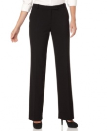 Polished and versatile, petite suiting pants from Calvin Klein are a work-wardrobe essential.