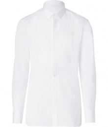 A streamlined version of the classic tuxedo shirt, this modern iteration from Neil Barrett offers a slim fit and subtle bib detail for versatile styling - Small spread collar, concealed front button placket with bib overlay, slim fit, curved hem - Style with tuxedo pants, jeans, or slim trousers and a blazer