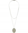 Finish your look with a shimmer of crystalline splendor with Maison Martin Margielas sparkling medallion necklace - Double layered chain - Team with monochrome tops or sensuous cocktail dresses