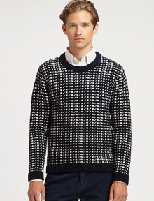 Knitted from soft, luxurious lambswool, this crewneck sweater embodies a Scandinavian-inspired pattern for a look that is distinctive and timeless.CrewneckRibbed knit collar, cuffs and hemLambswoolDry cleanImported