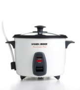 A culinary staple, rice adds a essential element to virtually any dish. This rice cooker from Black & Decker lets you prepare up to 16 cups of delicious, fluffy rice – white, brown or flavored – helping you put more satisfying sides on the table. One-year warranty. Model RC436.