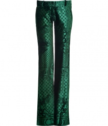 Add a smoldering laser-cut to you luxe staples collection with Balmains allover patterned velvet pants - Side and back slit pockets, zip fly, hidden hook closure, belt loops - Wide straight leg - Wear with an immaculately cut top and sky-high heels