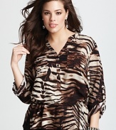 Calvin Klein Plus Size Tiger Print Henley