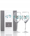 Full of whimsy, this set of Charter Club's Novelty Flutter wine glasses combines a simply beautiful shape with teal butterflies and shimmering dots for a look that's utterly irresistible.