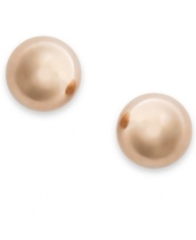 Sleek, polished studs perfect any ensemble. Crafted in 14k rose gold, earrings feature a smooth dome-shaped surface. Approximate diameter: X inch.