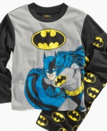 He's Boy Wonder during the day and Batman at night in this comfortable pajama set by AME.