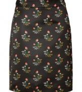 Modern-vintage looks get a finish of immaculate tailoring in Derek Lams ultra feminine floral print skirt - Hidden back zip, form-fitting - Pair with the matching top and sleek ankle boots