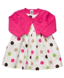 Pump up the party with pretty polka dots and this lovely dress and cardigan set from Carter's.