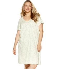 Float away in the comfort of this sleepshirt by Charter Club. Its ruffled hems and whimsical print are perfection.