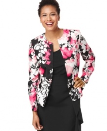 This floral-printed shantung jacket from Kasper's collection of suiting separates will transform a simple sheath or plain pants and top into an extra special ensemble.