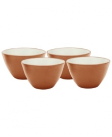 Make everyday meals a little more fun with Colorwave dinnerware from Noritake. Mix and match mini bowls in terra cotta and white with other shapes and shades for a tabletop that's endlessly stylish.