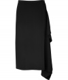 Glamorously draped at the side, this elegant skirt from Tibi is a modern-feminine must - Hidden back zip, falls below the knee - Narrow and straight silhouette - Perfect for cocktail parties and evening events with breezy tops and sky-high platform pumps