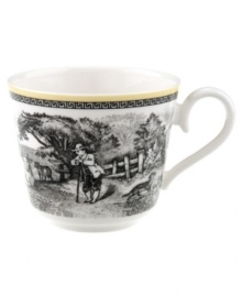 Depicting a classic pastoral scene in premium porcelain, this Audun breakfast cup coordinates beautifully with the entire Audun country dinnerware collection from Villeroy & Boch.