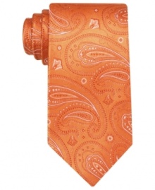 Give your stripes and solids a break. This Tasso Elba paisley tie is a welcome pattern play in your work week.